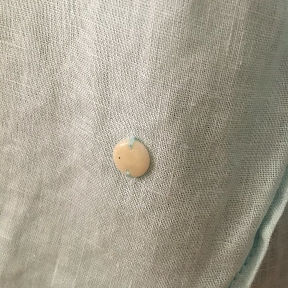 Olsen 100% Linen Pale Blue Button Down Shirt Coastal S - Picture 11 of 16